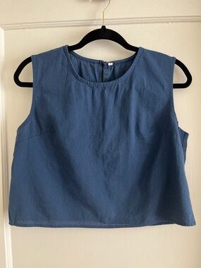 100% Cotton Lightweight Summer Sleeveless Crop Top Blouse Tank Top Size Small